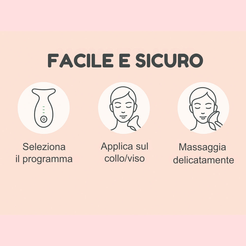RadiantSkin™️ - Massaggiatore anti-età viso e collo con LED e EMS